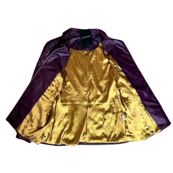 BELLA BICCHI Purple Quilted Coat Jacket sz 16 Lined Lightweight Pockets Short - Picture 8 of 12